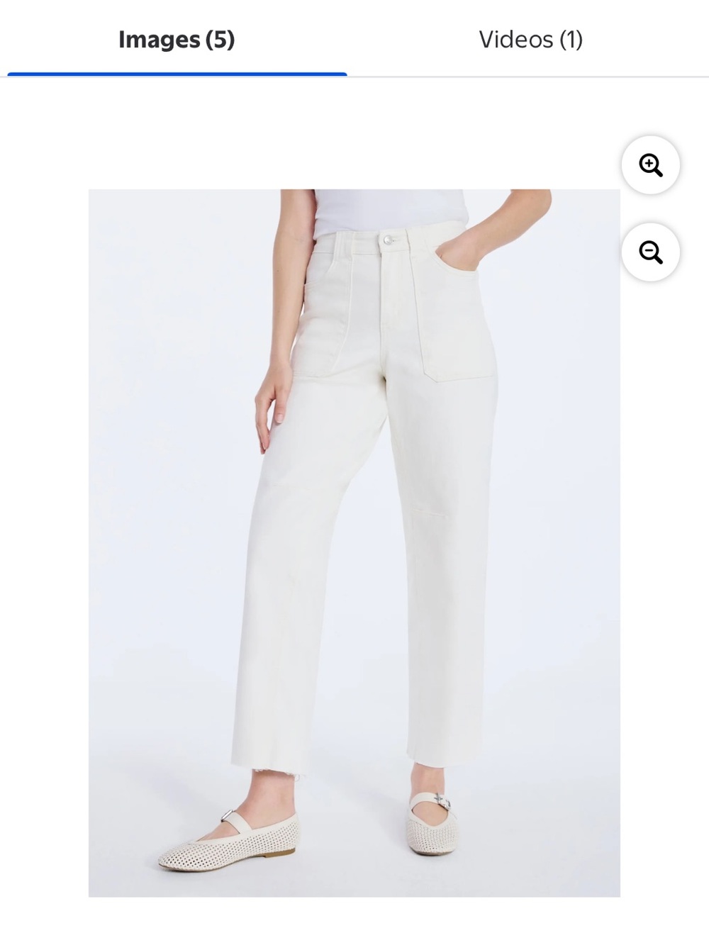 High-Rise Straight Leg Jeans in Off-White